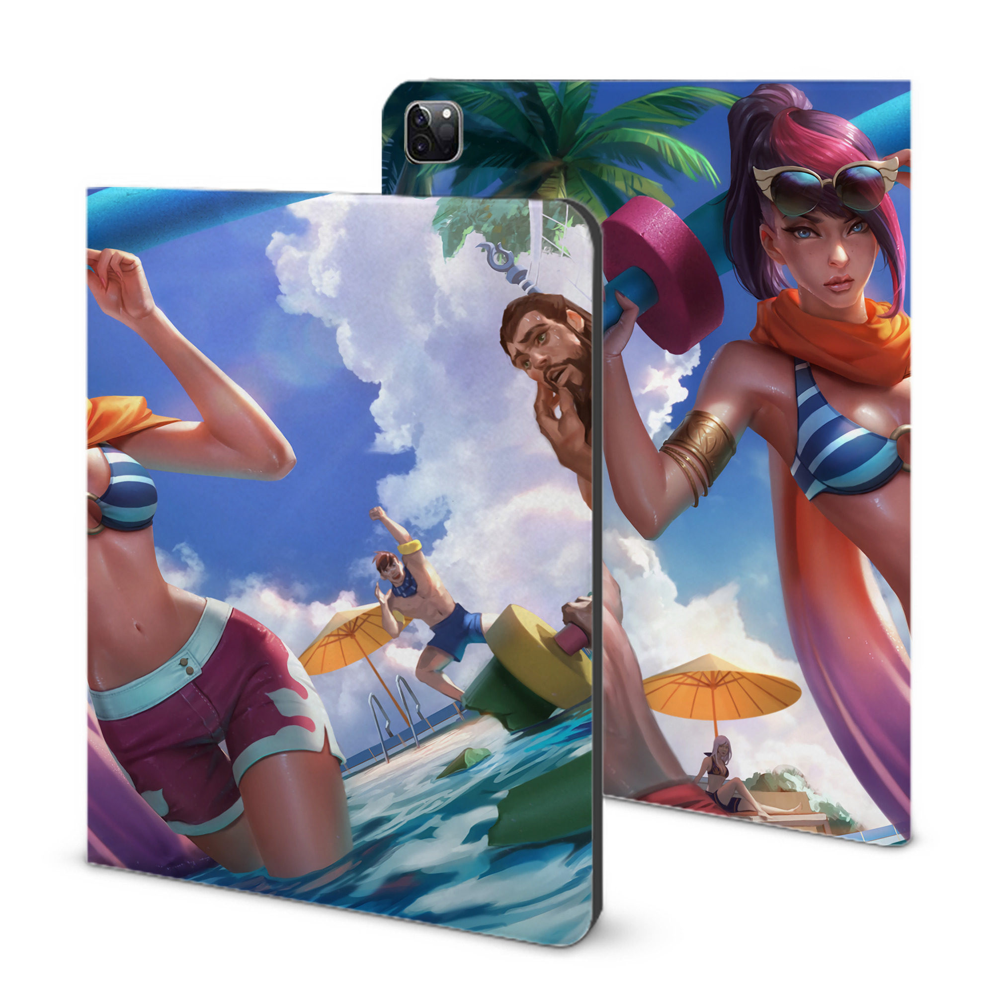 （画像用） リーグ・オブ・レジェンド League of Legends LOL IPad ケース ブック型 PUレザー TPU 耐衝撃 軽量 薄型 ペン収納なし 全面保護 IPad 各モデル対応